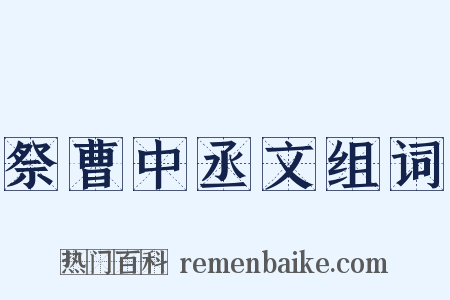 祭曹中丞文组词是什么意思的图片